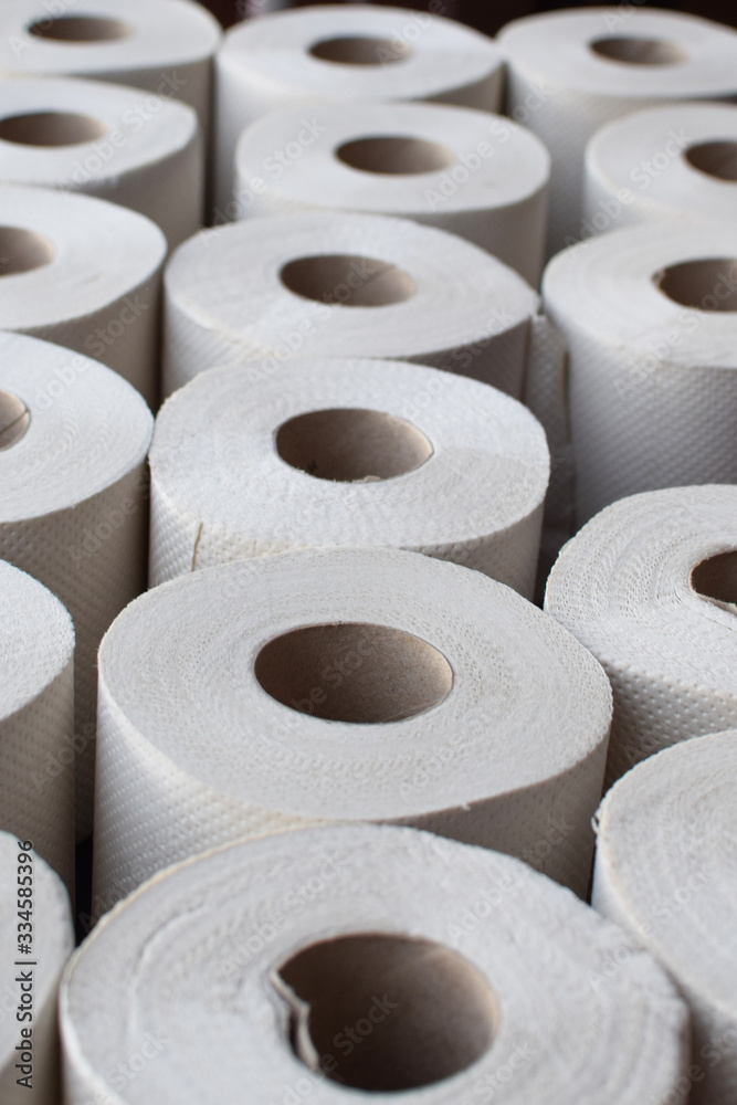 Rolls of toilet paper. Close-up Rolls of toilet paper. Close-up