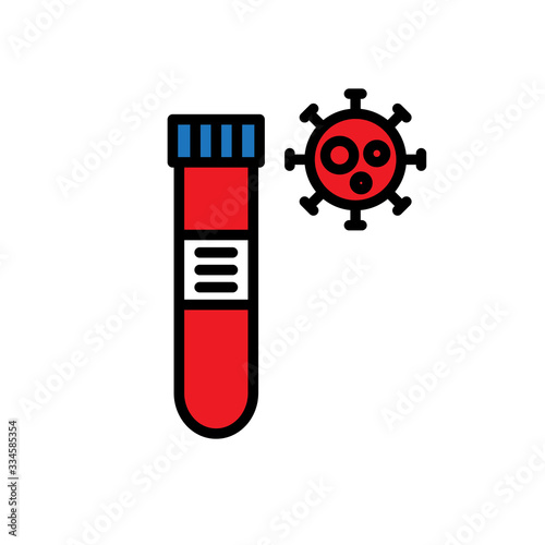 coronavirus detection infection laboratory line icon, vector illustration