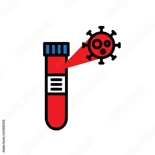 coronavirus detection infection laboratory line icon, vector illustration