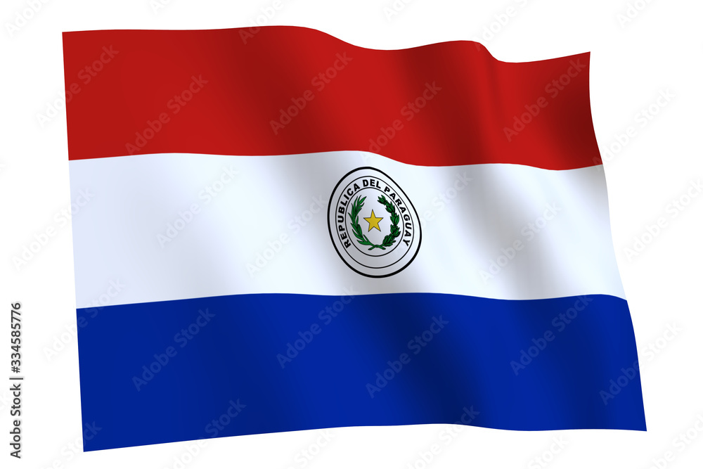 Flag of Paraguay waving in the wind Flag of Paraguay waving in the wind