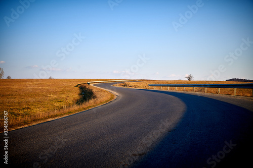 Free road on a countryside in a sunny day