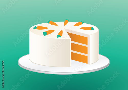 Vector illustration of a carrot cake