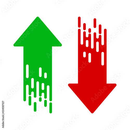 Vector Arrows isolated. Down and up arrows