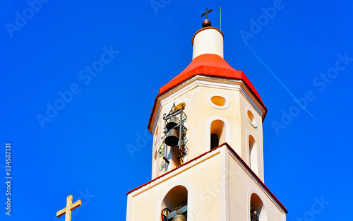 Belfry of St Matthew Church in Agerola reflex