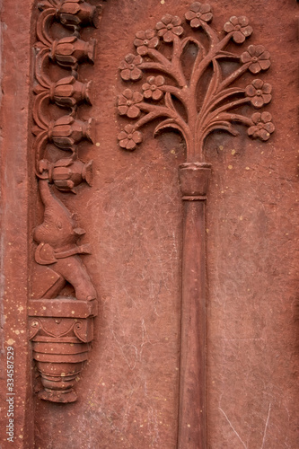 Decorative tiles in India, Agra, Akbar Tomb photo