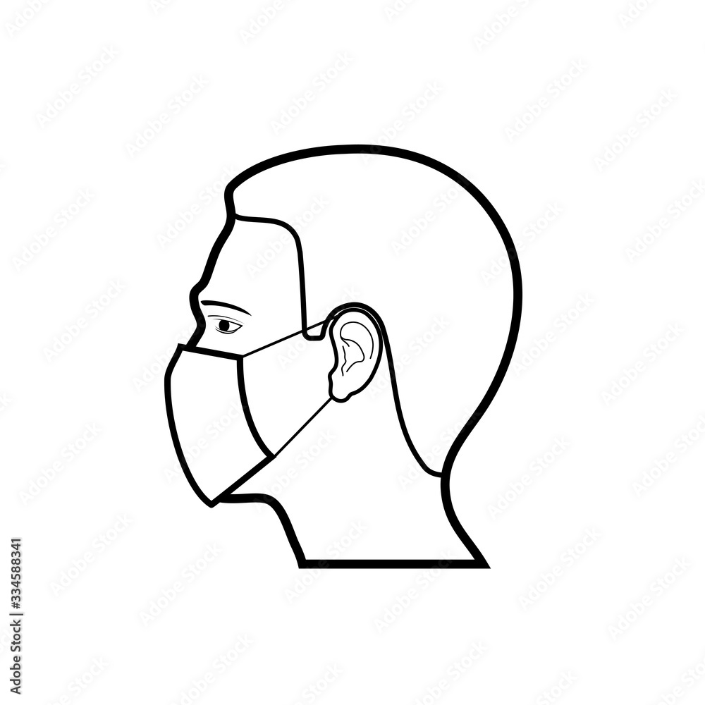 icon man in a protective mask vector illustration icon man in a protective mask vector illustration