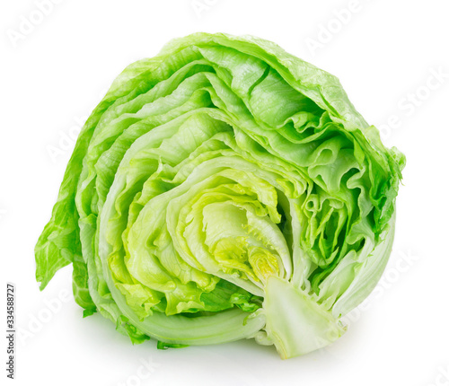 Obraz na płótnie Fresh iceberg lettuce on white background