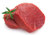 Raw beef meat on white background