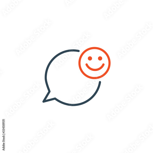 Smile face line icon. Happy...