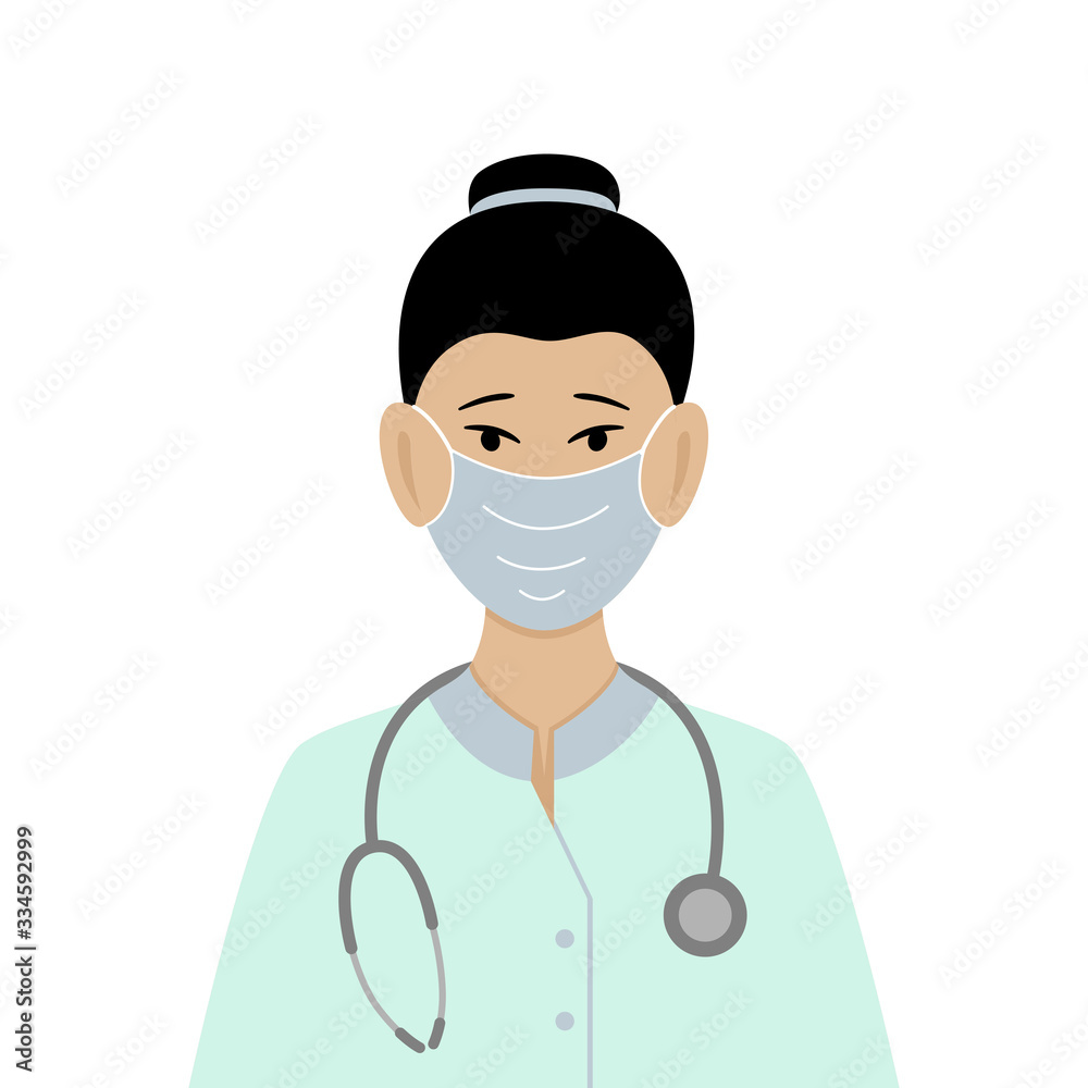 Medical worker. Doctor, nurse. Vector isolated image. Health care
