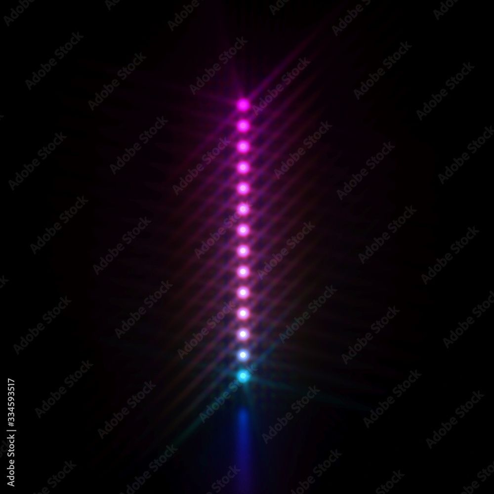 Obraz premium Pink blue dot light font Letter I 3D
