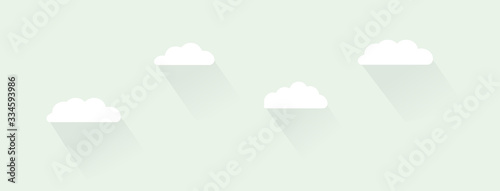 Flat design clouds. Set. Flat shadows. Vector illustration