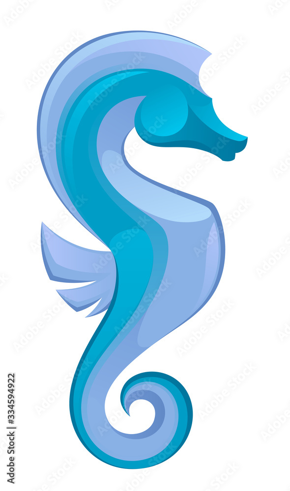 Blue sea horse on a white background Blue sea horse on a white background