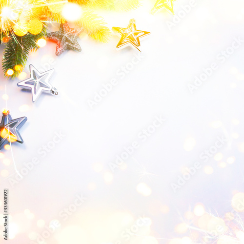 Christmas and New Year holiday background with bokeh