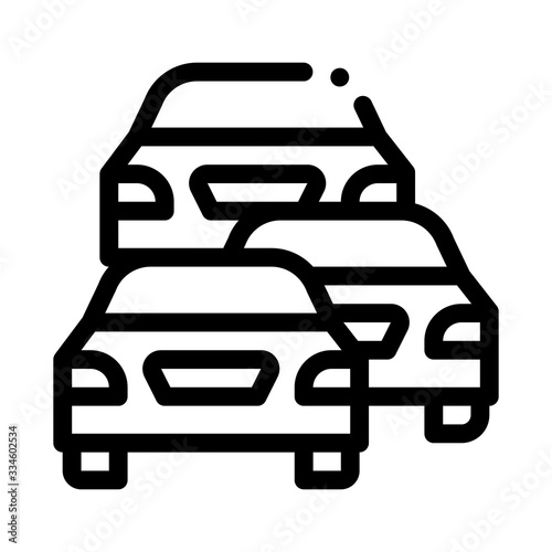 stream of cars icon vector. stream of cars sign. isolated contour symbol illustration