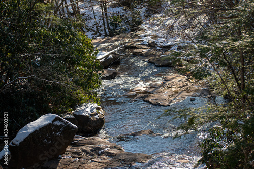 a quiet river in the winter