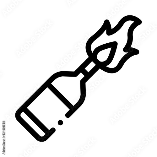 burning bottle icon vector. burning bottle sign. isolated contour symbol illustration