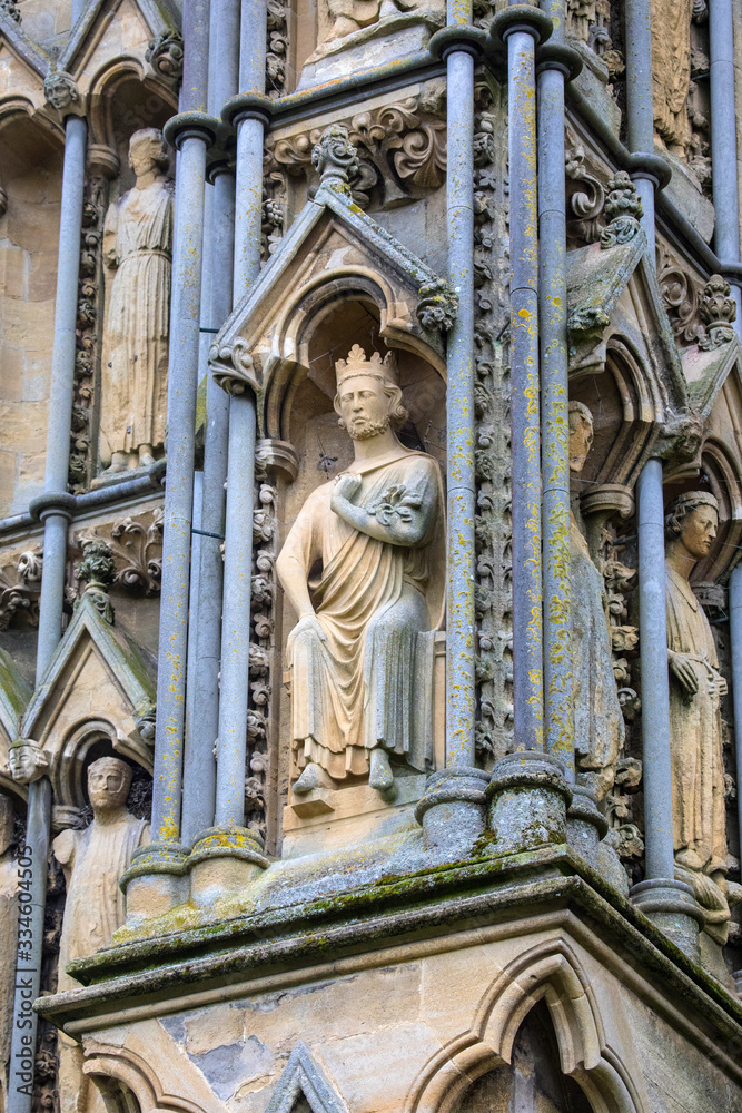 Exterior Sculptures at Wells Cathedral in Somerset, UK