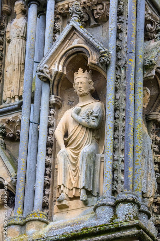 Exterior Sculptures at Wells Cathedral in Somerset, UK