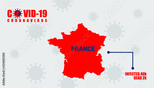Francia Vector Infografia de Muertos e Infectados nuevo Coronavirus COVID19 