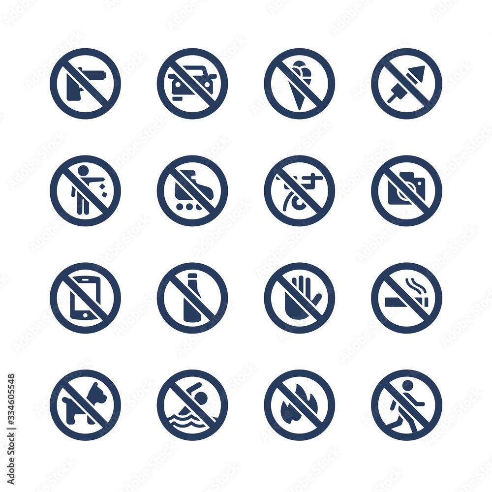 prohibition signs vector icon set prohibition signs vector icon set