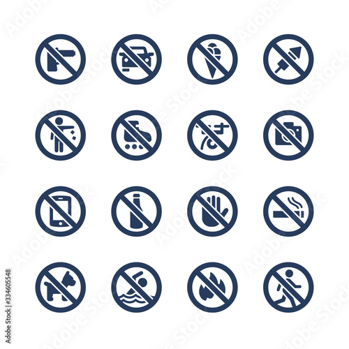 prohibition signs vector icon set © svetlana gorshkova