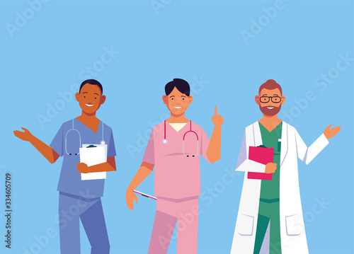 doctors men standing, medical team