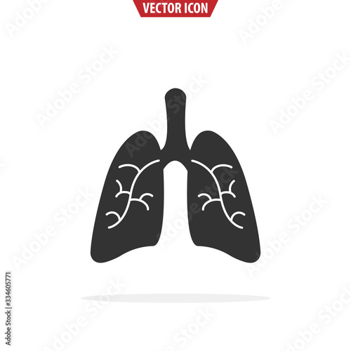 Lungs flat icon. Isolated vector illustration.
