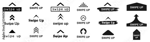  Swipe up vector. swipe up button.Swipe up set.