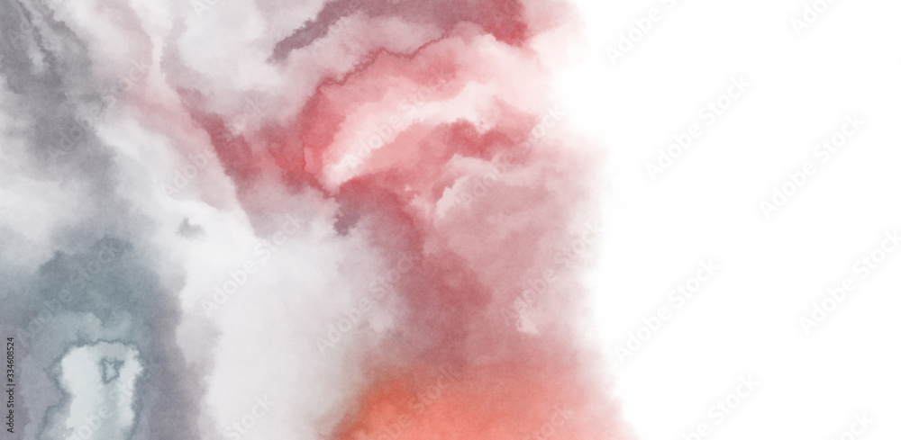 Fototapeta premium Abstract colorful watercolor on white background. Digital art painting.