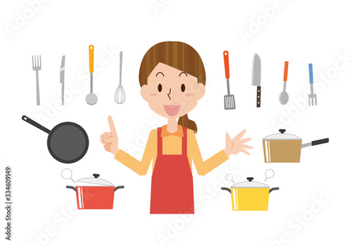 調理　調理器具　女性　料理教室　クッキング
