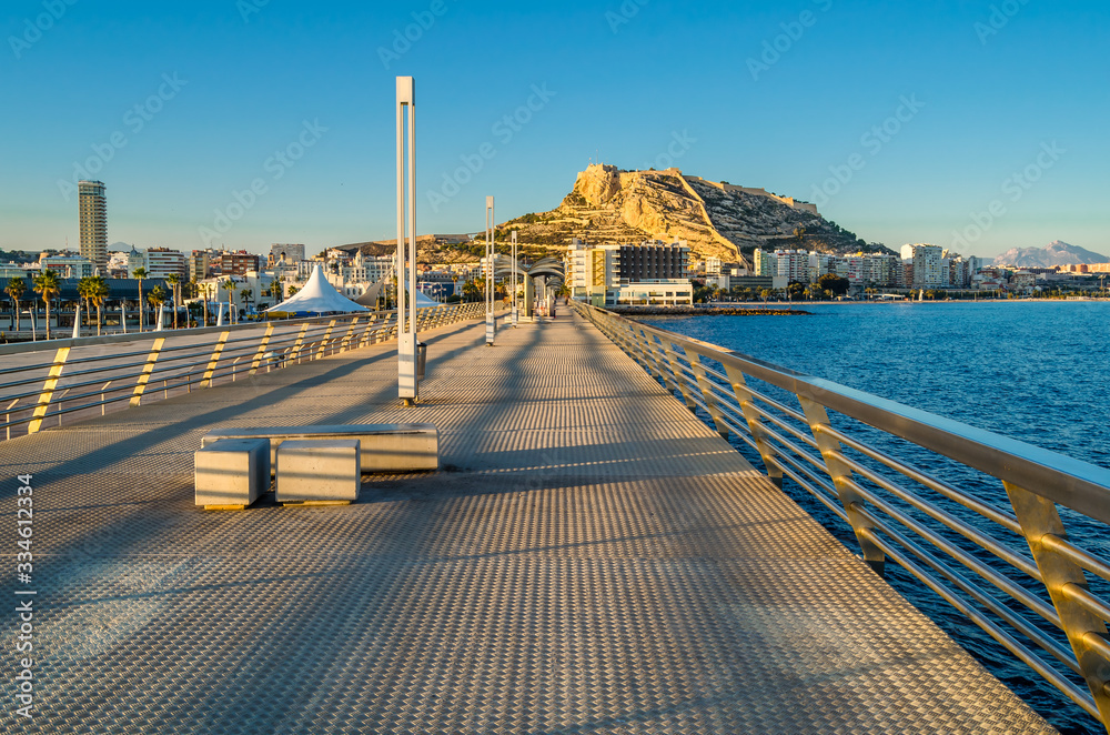 Alicante castle seen from the seafront