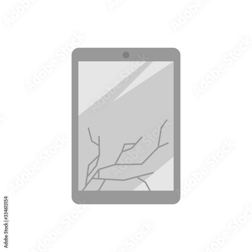 割れたスマホ黒