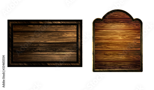Vector realistic illustration of wooden signboard
