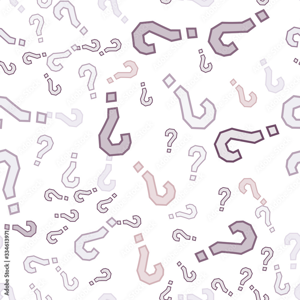 Quiz seamless pattern. Question marks, doubt, faq