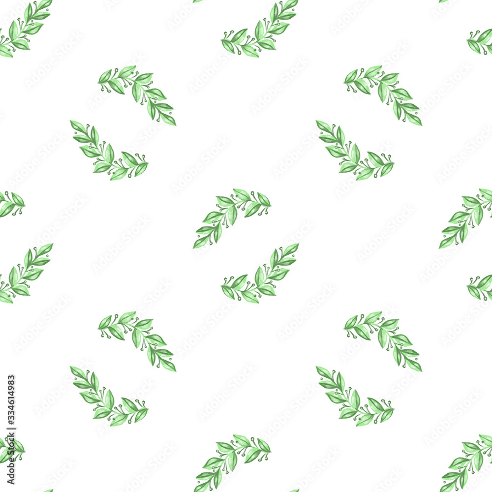 Cute seamless abstract background with green leaves. Cute seamless abstract background with green leaves.