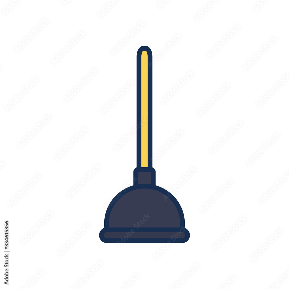toilet pump icon, line fill style toilet pump icon, line fill style