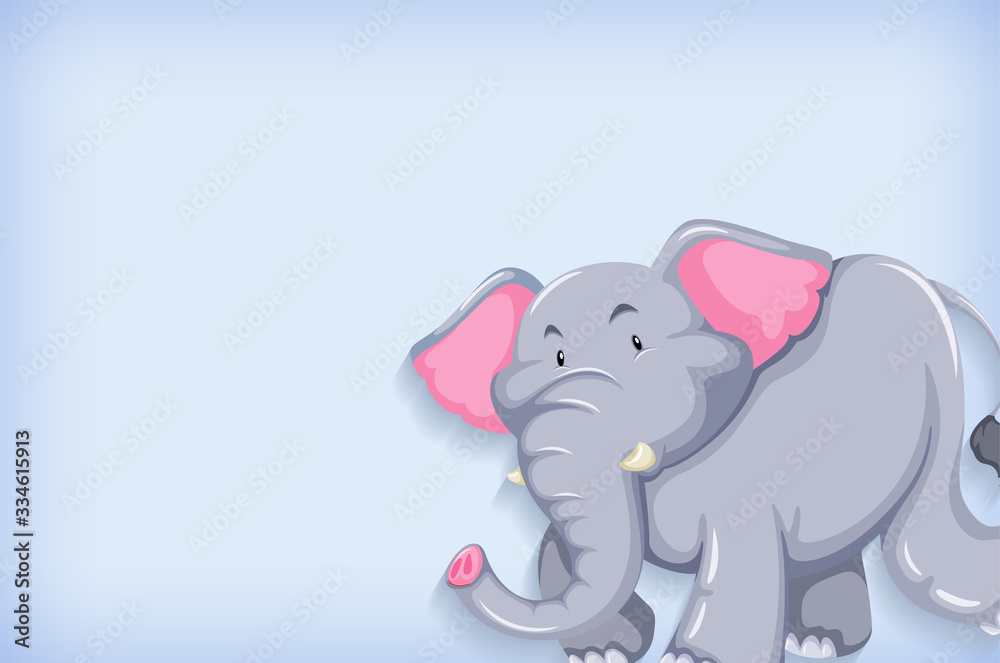 Background template design with plain color and elephant