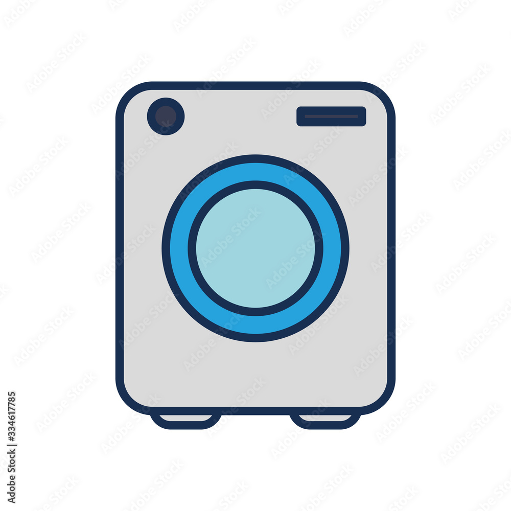 washing machine icon, line fill style washing machine icon, line fill style
