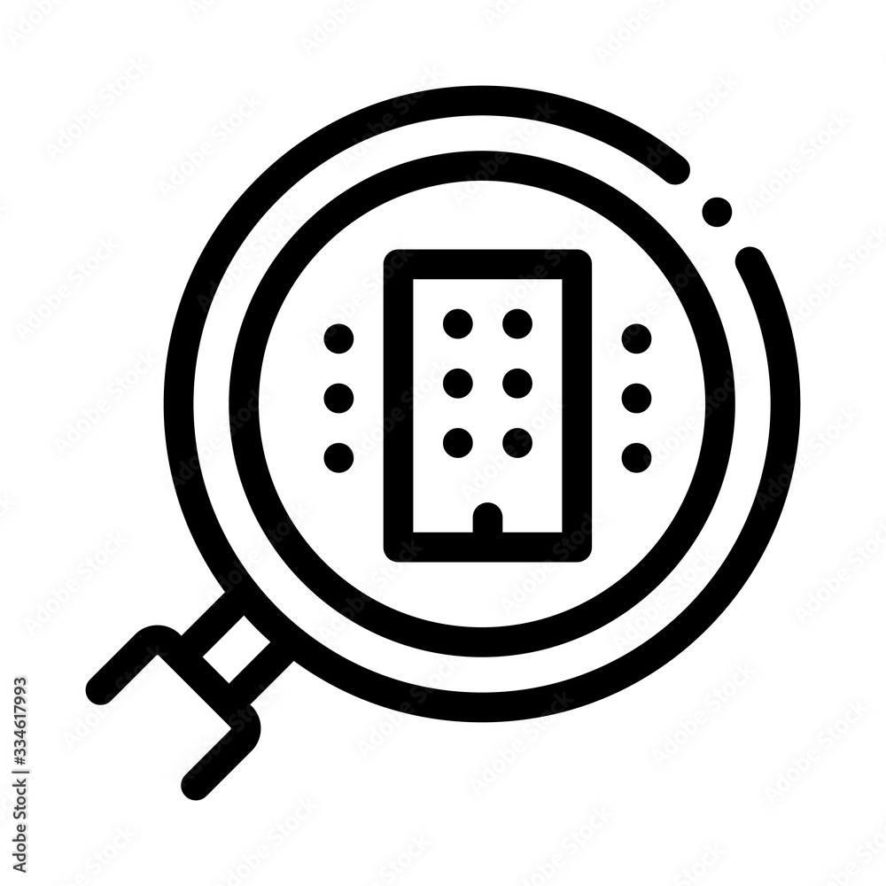 detailed study of residential building icon vector. detailed study of residential building sign. isolated contour symbol illustration