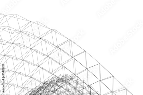 abstract modern architecture building  3d vector illustration 