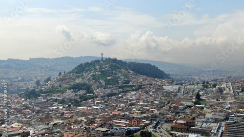 aerial shot of the central north of Quito Ecuador