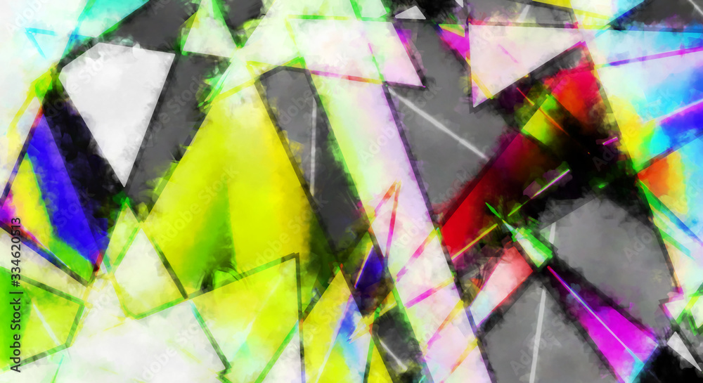 Fototapeta premium Modern art. Colorful contemporary artwork. Color strokes of paint. Brushstrokes on abstract background. Brush painting.