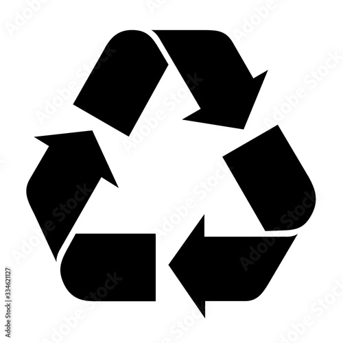 リサイクルマークのベクターアイコン 白い背景のリサイクルシンボル