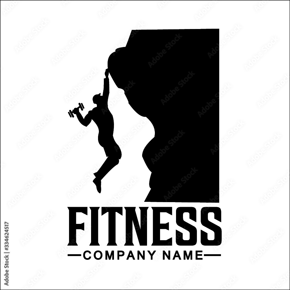 climbing fitness symbol exclusive logo design inspiration