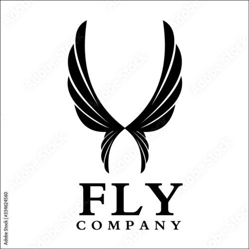 flying wings in lightbulb symbol exclusive logo design inspiration