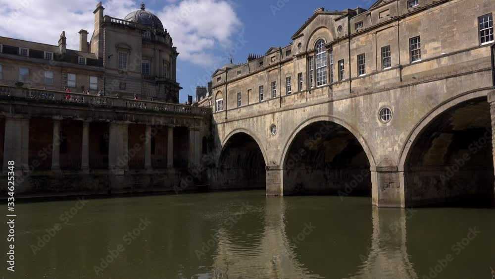 Bath historic city with river and bridge England UK 4K Bath historic city with river and bridge England UK 4K