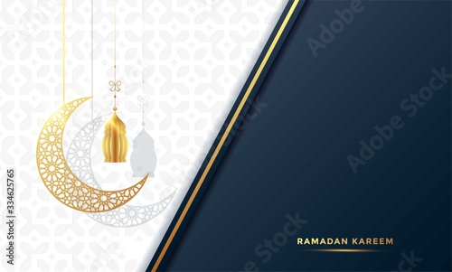ramadan kareem islamic greeting card background vector illustration