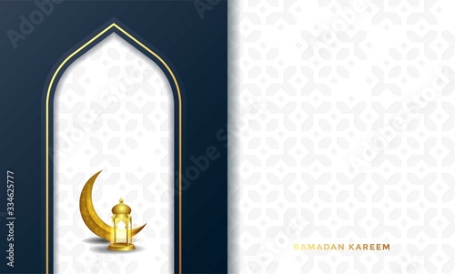 ramadan kareem islamic greeting card background vector illustration