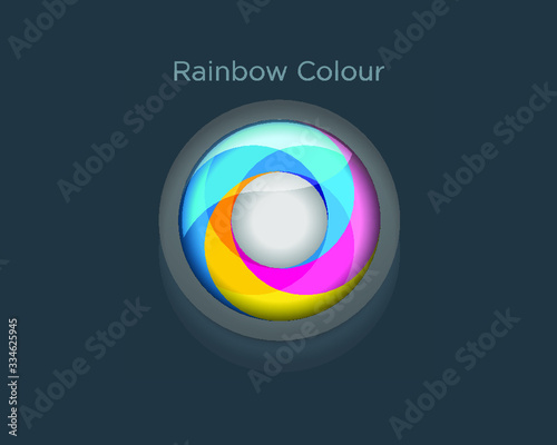 3D Detail Colourful camera Lens icons design in vector format